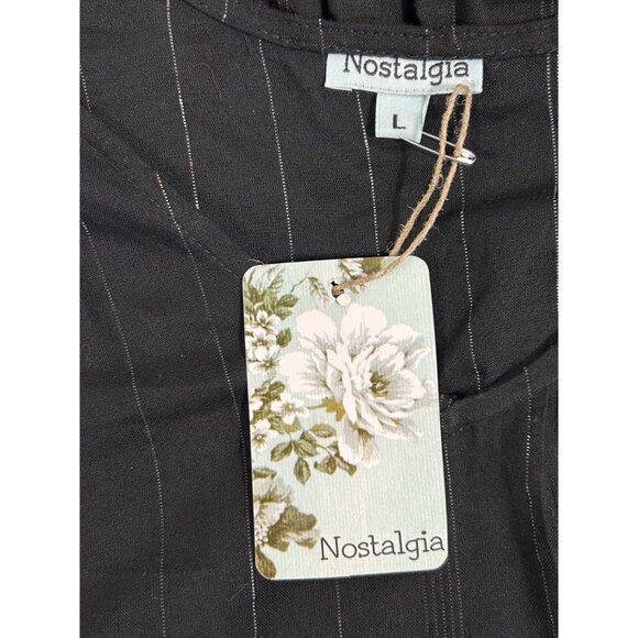 Nostalgia Short Sleeve Pullover Ruffle Dress in Black - Sz XL - NWT - Picture 3 of 6